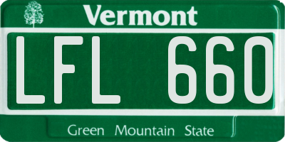 VT license plate LFL660