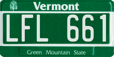 VT license plate LFL661