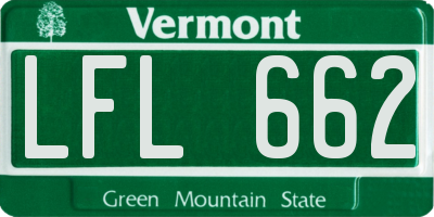 VT license plate LFL662