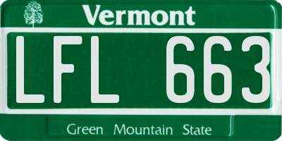 VT license plate LFL663