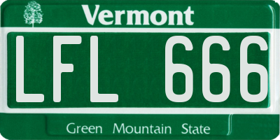 VT license plate LFL666