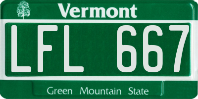VT license plate LFL667