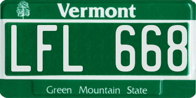 VT license plate LFL668