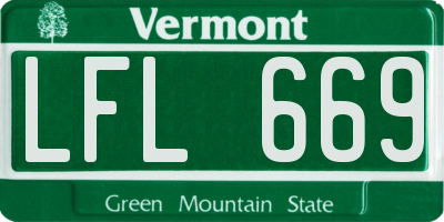 VT license plate LFL669