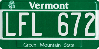 VT license plate LFL672
