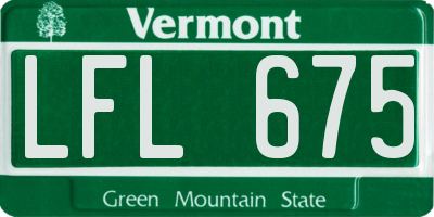 VT license plate LFL675