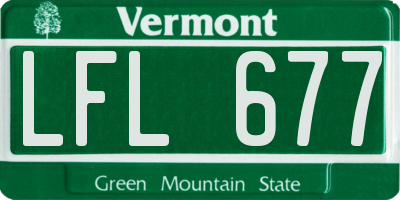 VT license plate LFL677