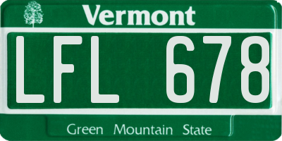 VT license plate LFL678