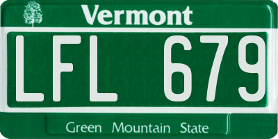 VT license plate LFL679