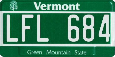 VT license plate LFL684