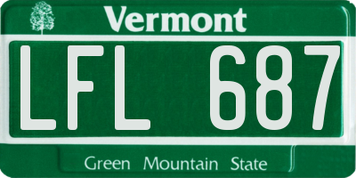 VT license plate LFL687