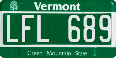 VT license plate LFL689