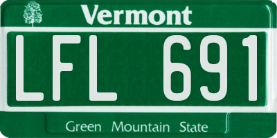 VT license plate LFL691