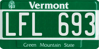 VT license plate LFL693