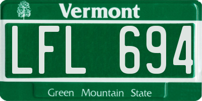 VT license plate LFL694