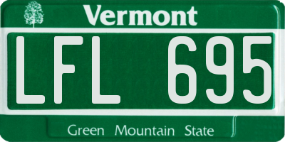 VT license plate LFL695