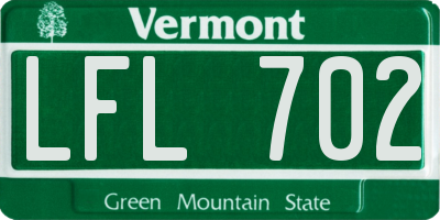 VT license plate LFL702
