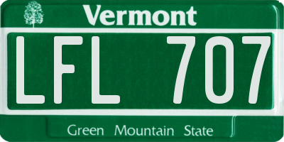 VT license plate LFL707
