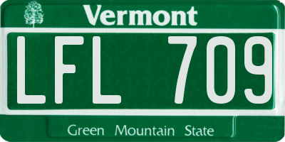 VT license plate LFL709