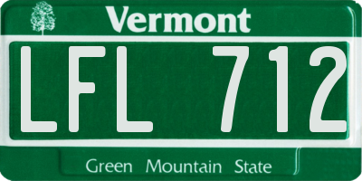 VT license plate LFL712