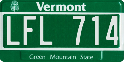 VT license plate LFL714
