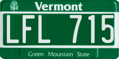 VT license plate LFL715