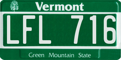 VT license plate LFL716
