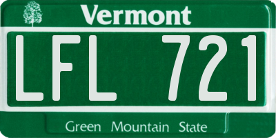 VT license plate LFL721