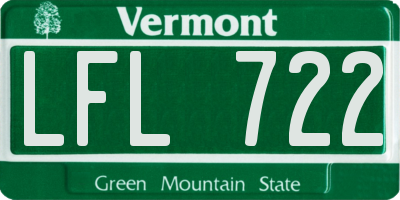 VT license plate LFL722