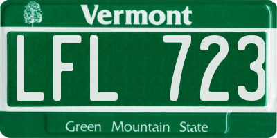 VT license plate LFL723
