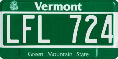 VT license plate LFL724