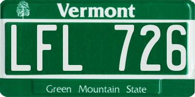VT license plate LFL726