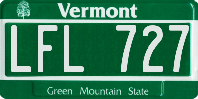 VT license plate LFL727
