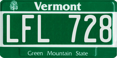 VT license plate LFL728