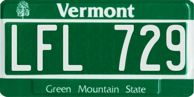 VT license plate LFL729