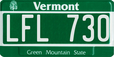 VT license plate LFL730