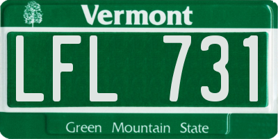 VT license plate LFL731
