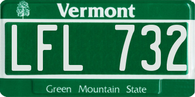 VT license plate LFL732