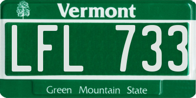 VT license plate LFL733