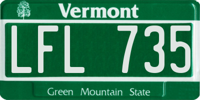 VT license plate LFL735