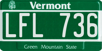 VT license plate LFL736