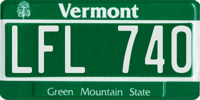 VT license plate LFL740