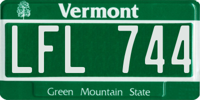VT license plate LFL744