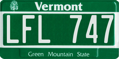 VT license plate LFL747