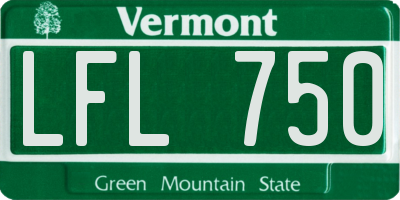 VT license plate LFL750