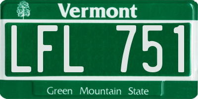 VT license plate LFL751