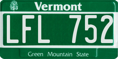 VT license plate LFL752