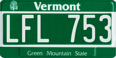 VT license plate LFL753