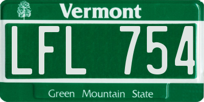 VT license plate LFL754