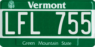 VT license plate LFL755